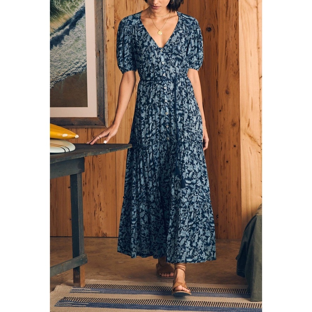 FAHERTY Orinda Blue Esna Floral Maxi Dress XS - Picture 2 of 14